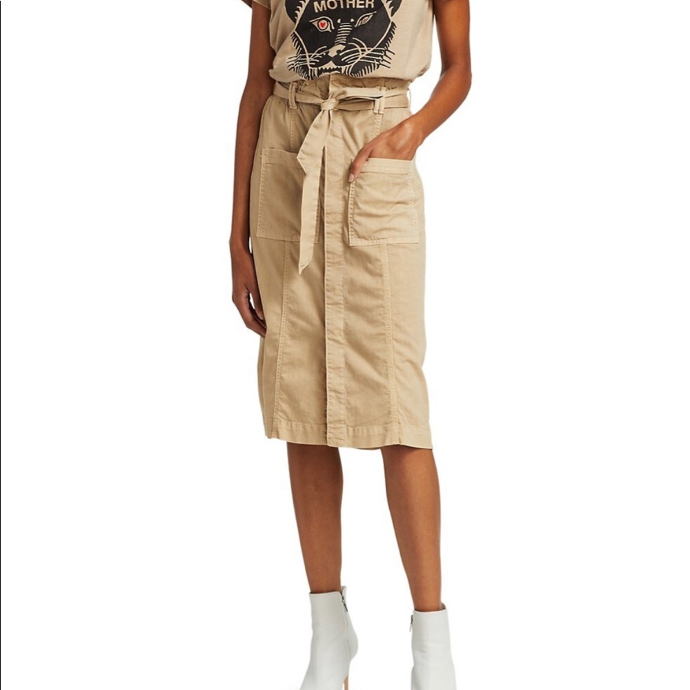MOTHER | The Paperbag Patch Knee Skirt | Medium Khaki
